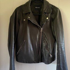 Madewell Washed Leather Motorcycle Jacket Large